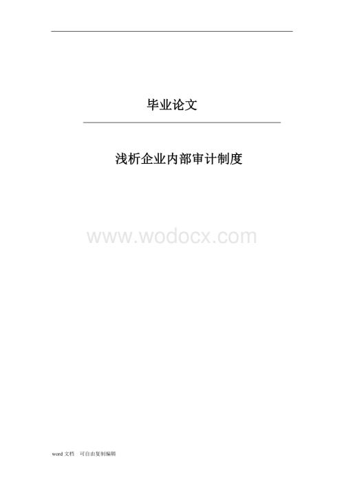 浅析企业内部审计制度毕业论文.doc