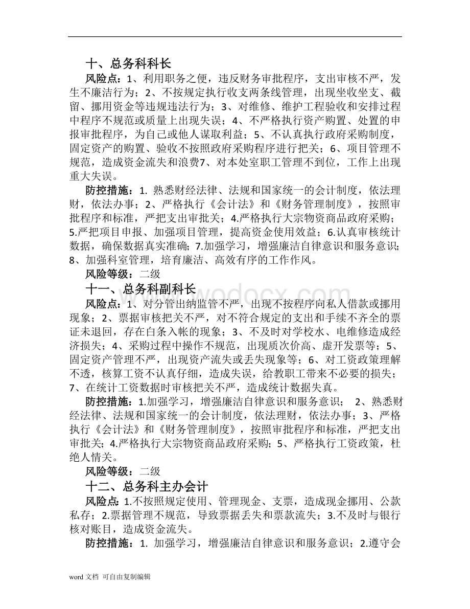 宝丰县教师进修学校廉政防控风险点及防控措施.doc_第3页