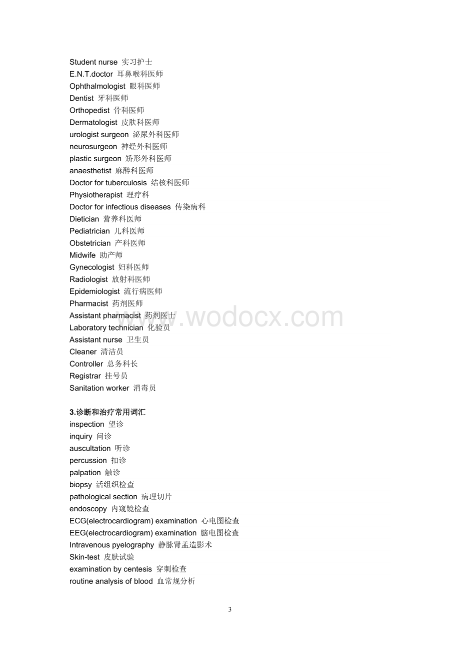 医学英语翻译常用专业词汇.doc_第3页