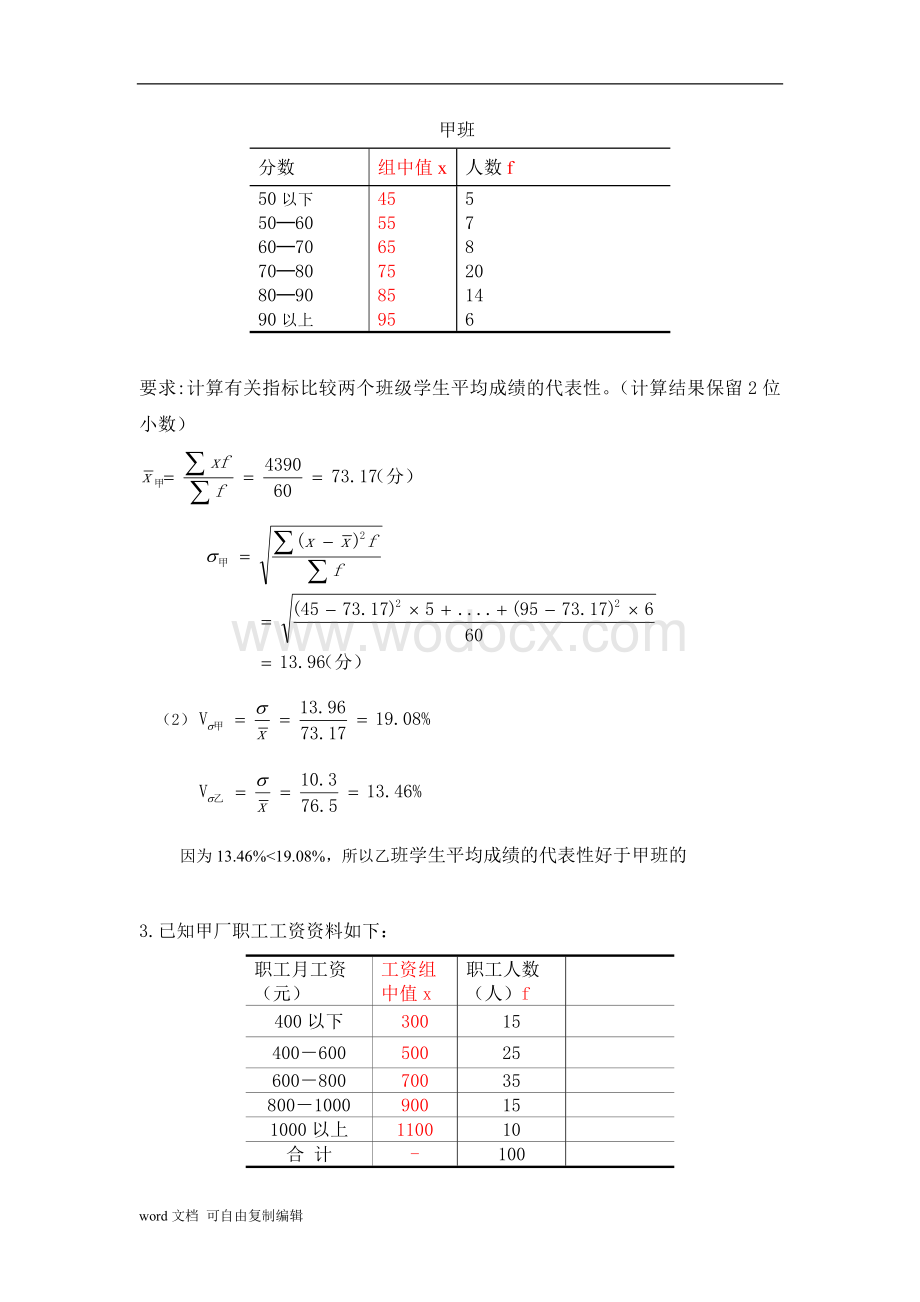 安徽财经大学统计学复习题.doc_第2页