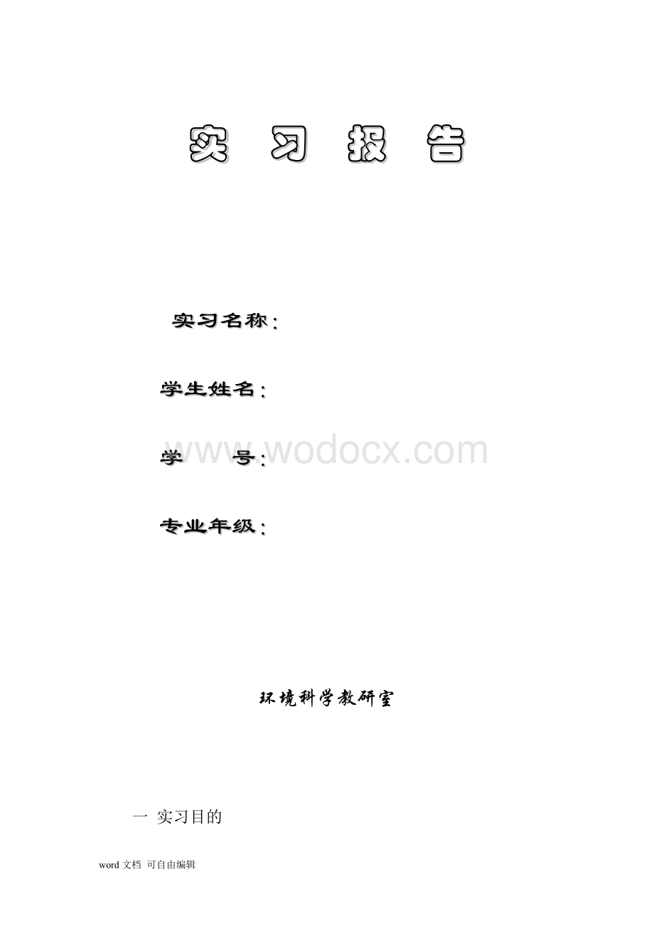 环境监测实习报告.doc_第1页