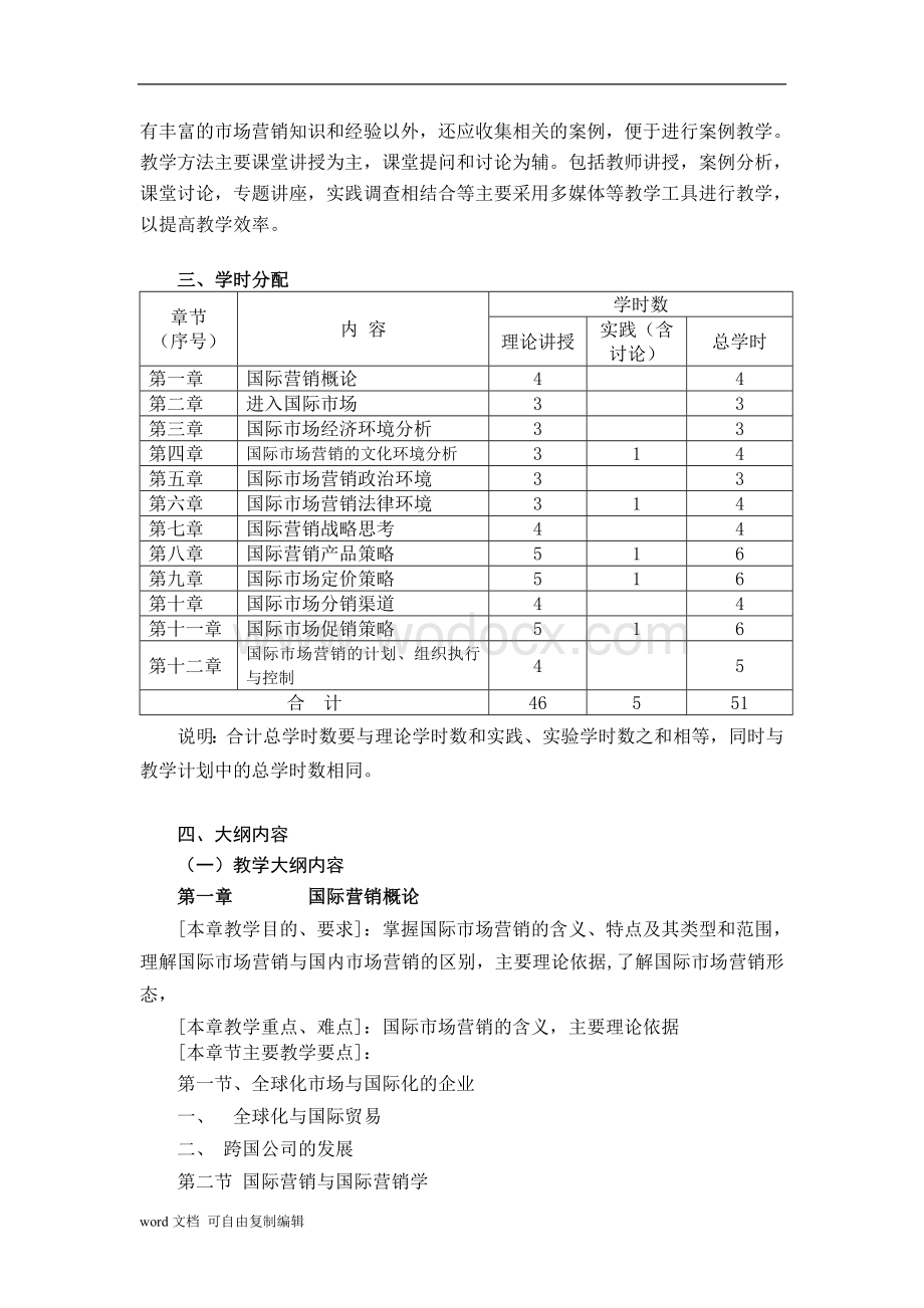 国际市场营销学教学大纲.doc_第2页