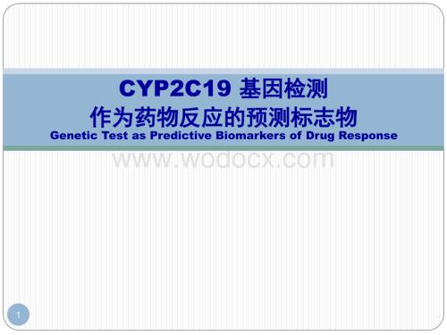 CYP2C19-基因检测对药物的个体化指导.ppt