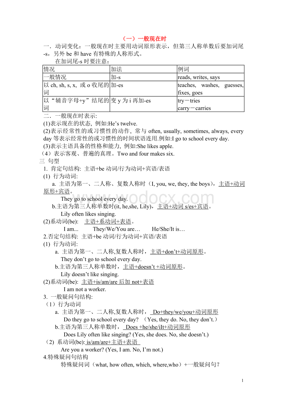 一般现在时和现在进行时详细讲解.doc_第1页