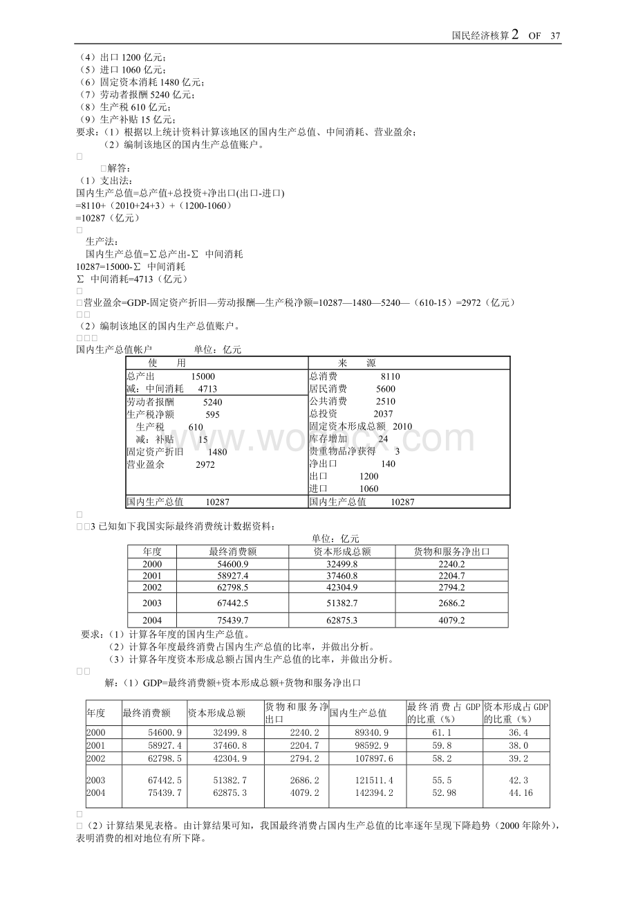 最新电大《国民经济核算》形成性考核册(包括题目与答案).doc_第2页