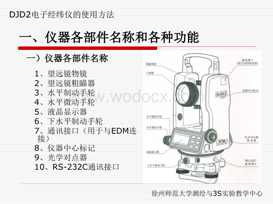 电子经纬仪使用方法培训讲义(内容全面).ppt_第1页