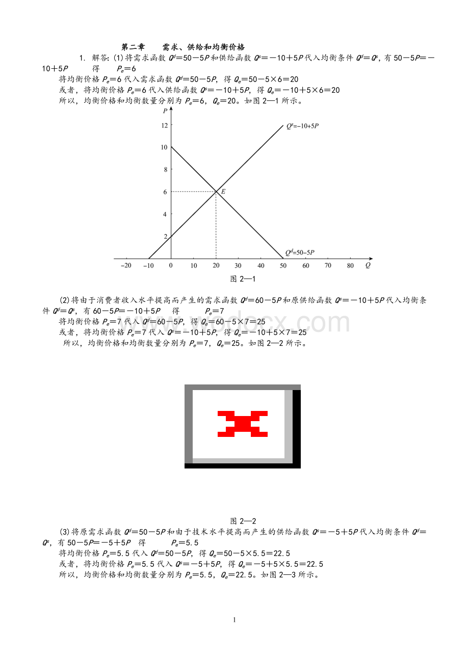 西方经济学微观部分(高鸿业第六版)课后习题答案.doc_第1页