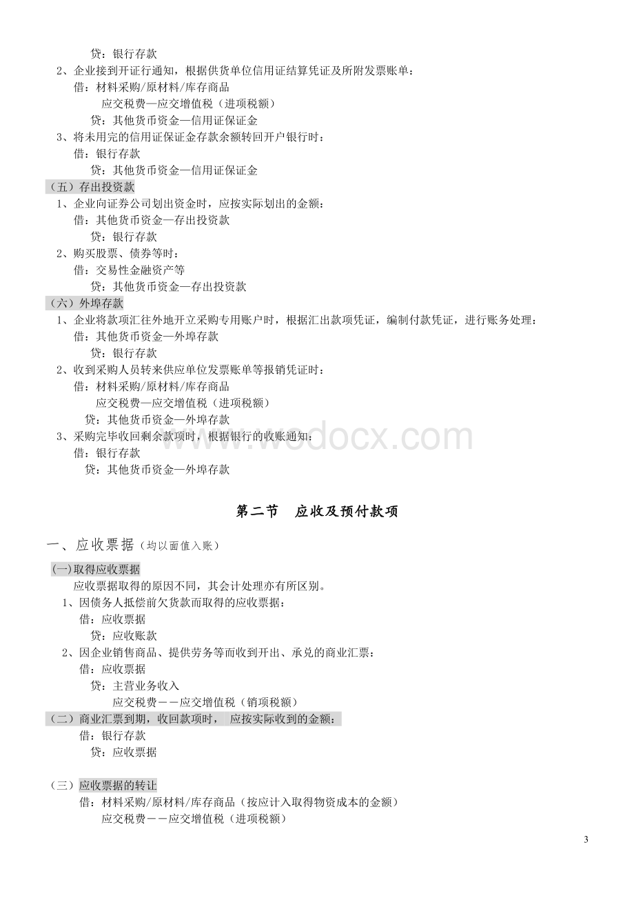 初级会计实务会计分录大全——第一章.doc_第3页