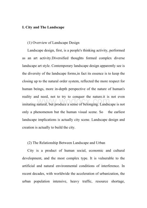 环境设计城市与景观毕业设计外文翻译中英文.doc