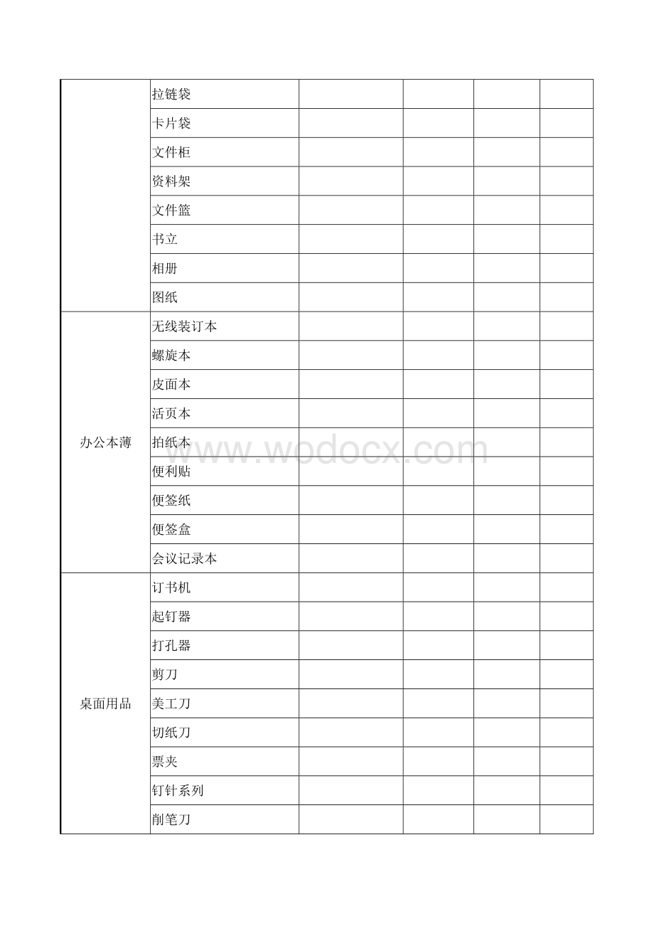 公司办公用品采购清单.doc_第2页