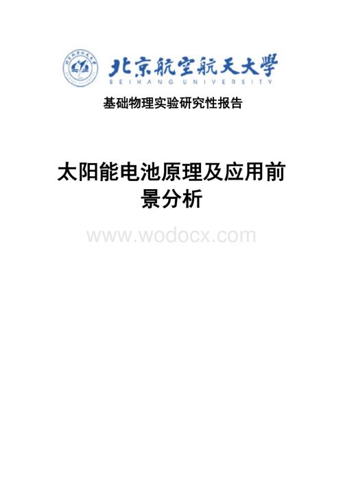 研究性报告-太阳能电池的应用及发展前景分析.docx