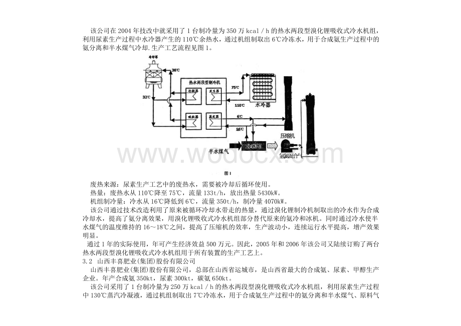 吸收式制冷机在氮肥行业节能降耗方面的应用.docx_第2页