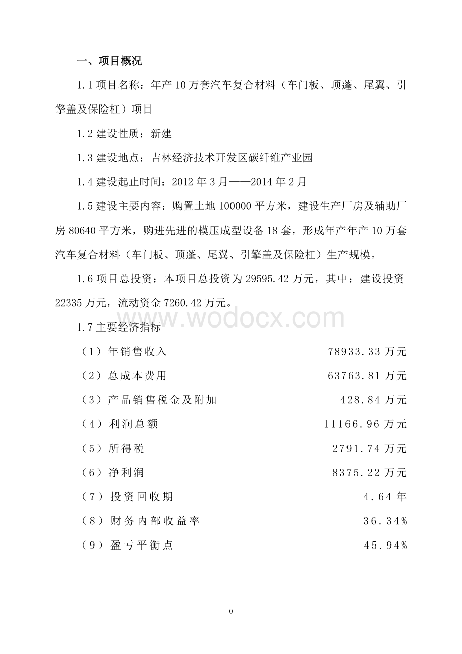 10万套汽车复合材料项目建议书.doc_第2页