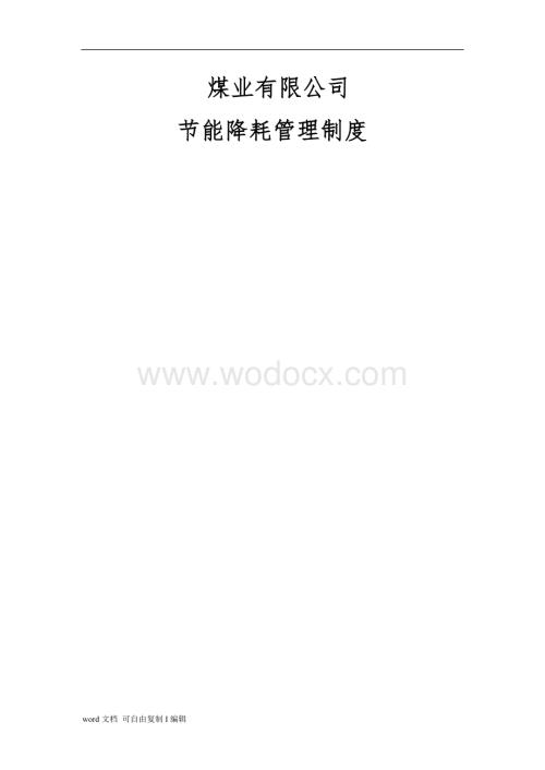 煤业有限公司节能降耗管理制度.doc