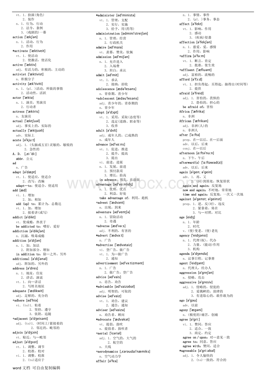 全国专业技术人员职称英语等级考试大纲词汇表-精较版(含音标).doc_第2页