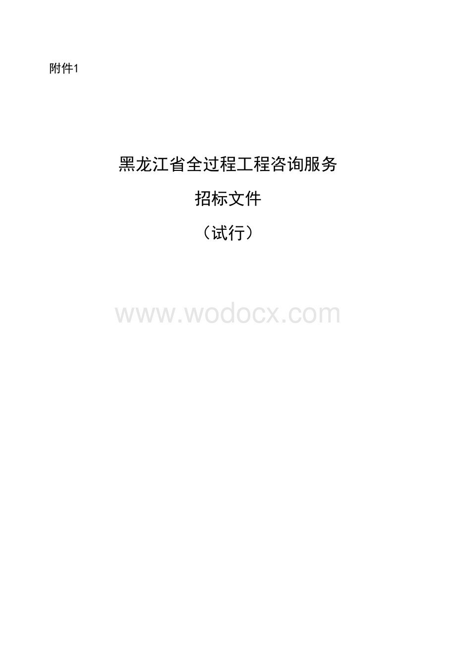 黑龙江省全过程工程咨询服务招标文件.doc_第1页