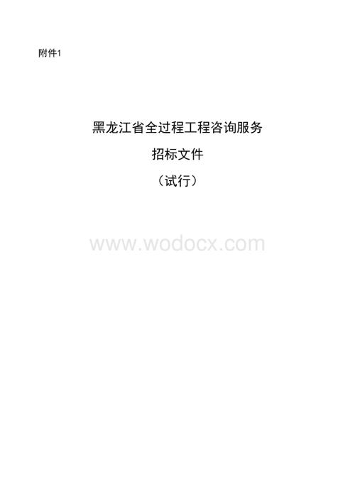 黑龙江省全过程工程咨询服务招标文件.doc