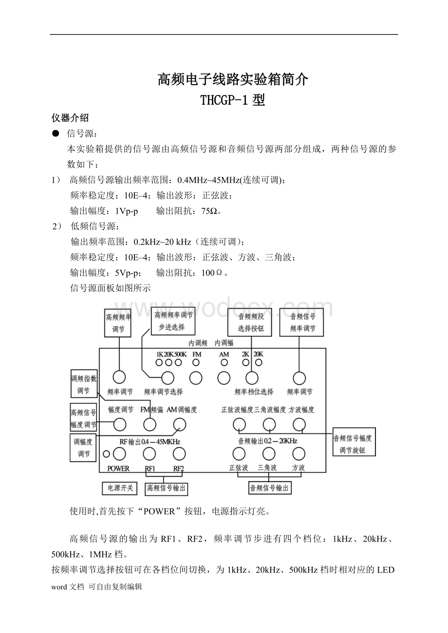 高频电子线路实验指导书.doc_第1页