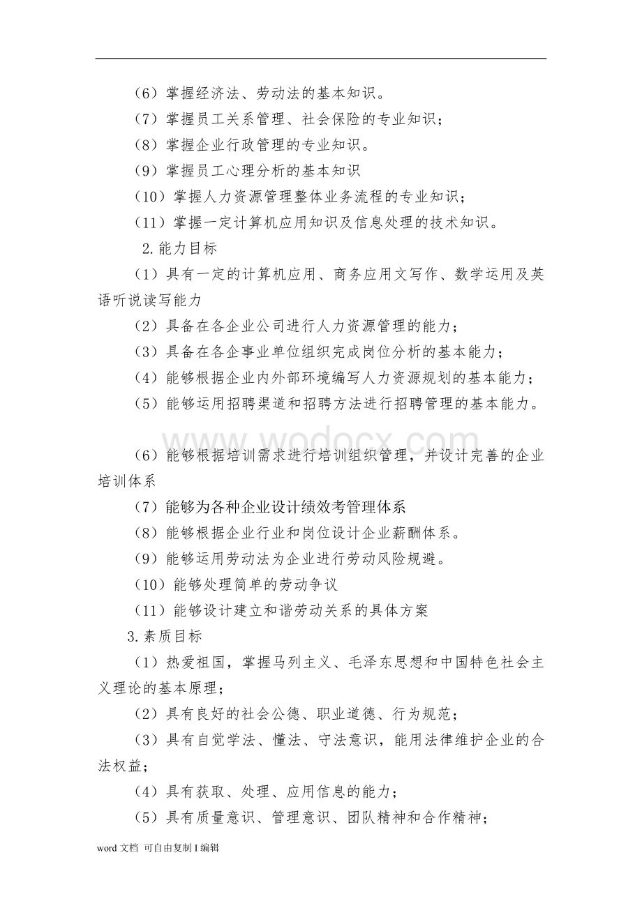 级人力资源管理专业人才培养方案824.doc_第2页