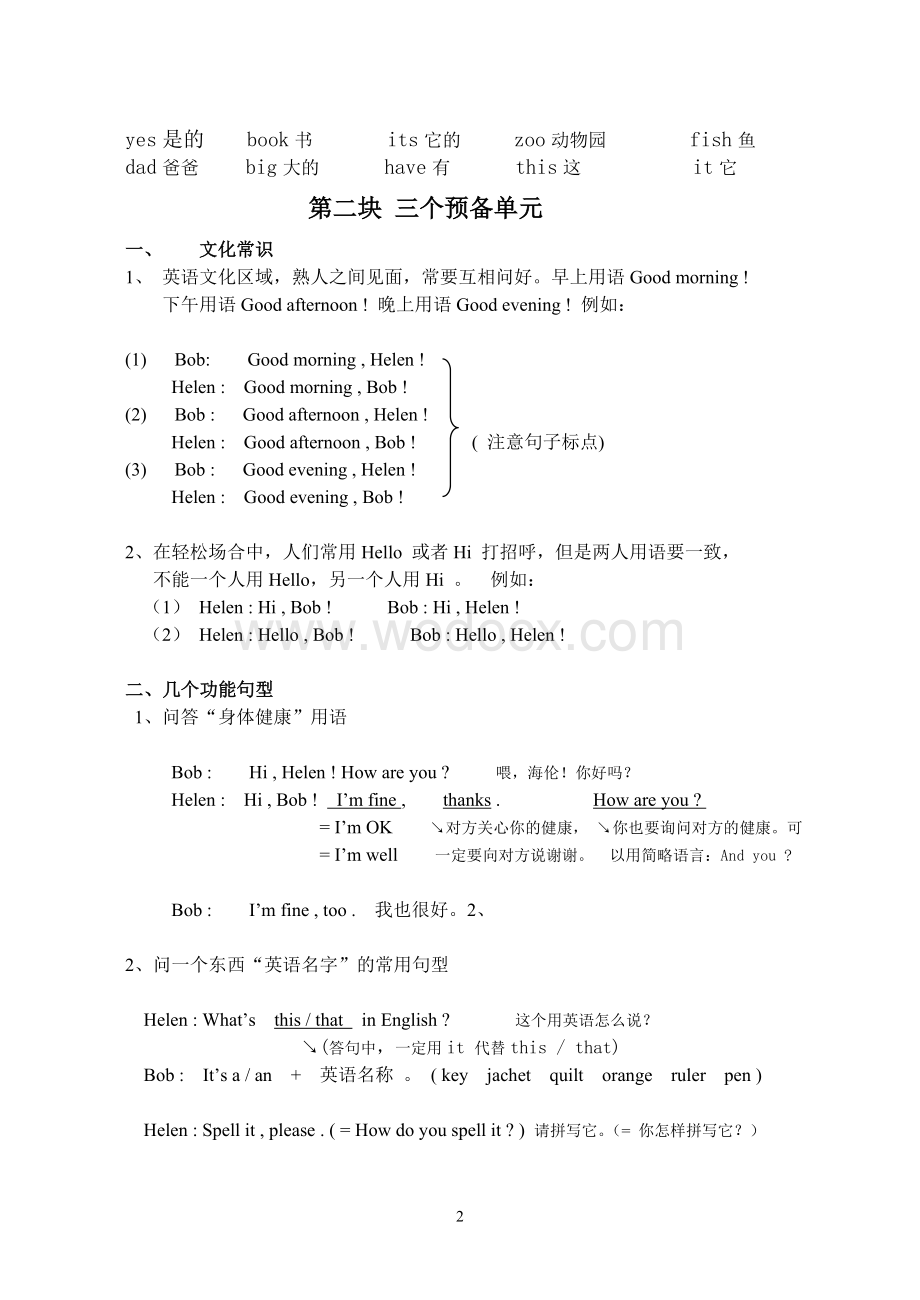 初一英语上册知识点复习.doc_第2页