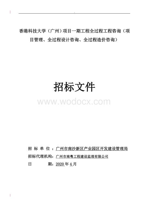 广州大学项目工程全过程工程咨询招标文件.doc