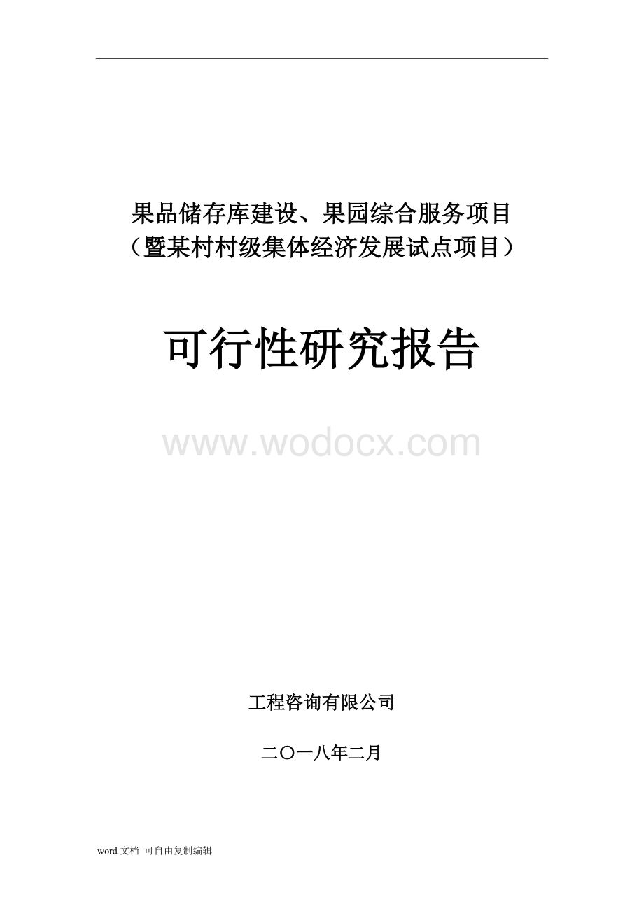 山东省某果品储存库建设、果园综合服务项目(村级集体经济发展试点项目)可行性研究报告.docx_第1页