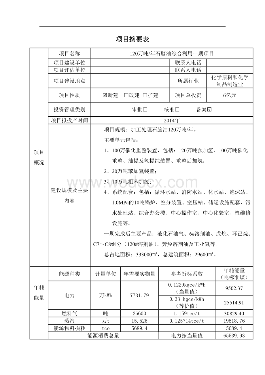 120万吨石脑油综合利用项目节能评估报告书.doc_第2页