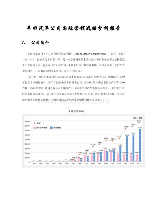 丰田汽车公司国际营销战略分析报告.doc