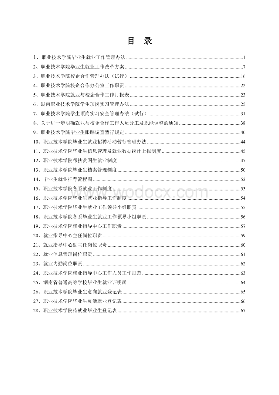 职业技术学院就业工作管理制度汇编.doc_第1页