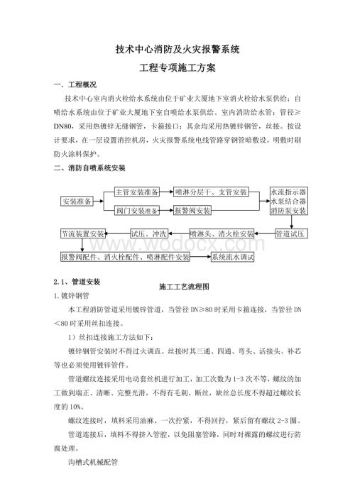 培训中心副楼消防施工方案.doc