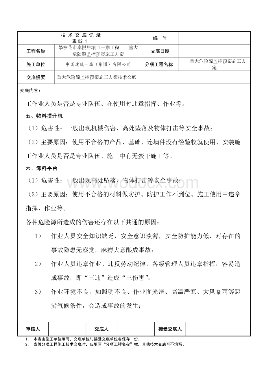 重大危险源监控预案施工方案技术交底.doc_第3页