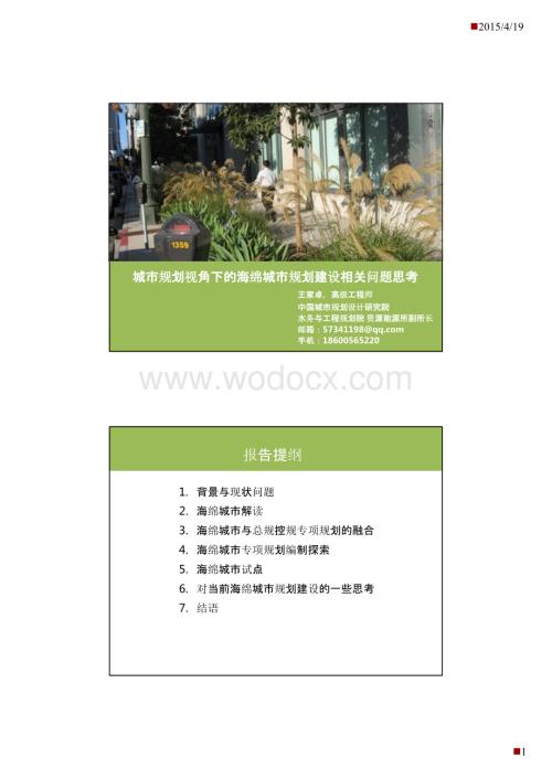 城市规划视角下的海绵城市规划建设相关问题思考(课件).pptx