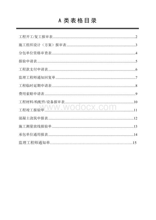 福建省监理表格.doc