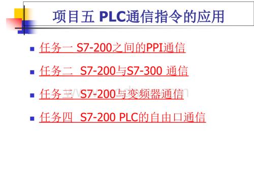 PLC应用技术项目化教程（S7-200）作者李海波项目五PLC通信指令应用.PPT