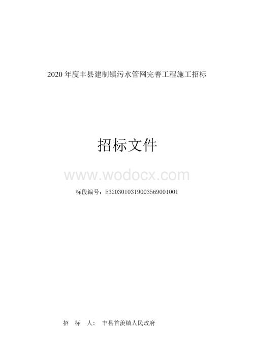 丰县建制镇污水管网完善工程施工招标文件.docx