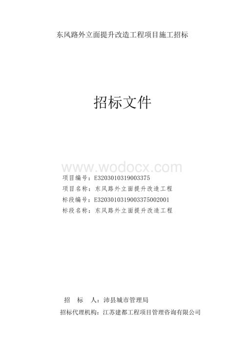 东风路外立面提升改造工程项目施工招标文件.docx