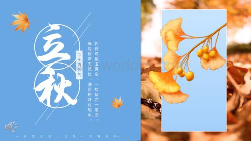 小清新风二十四节气之立秋PPT.pptx
