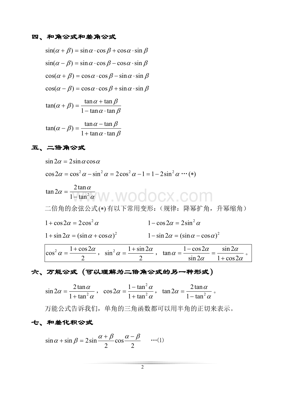 高中数学-三角函数公式大全.doc_第2页