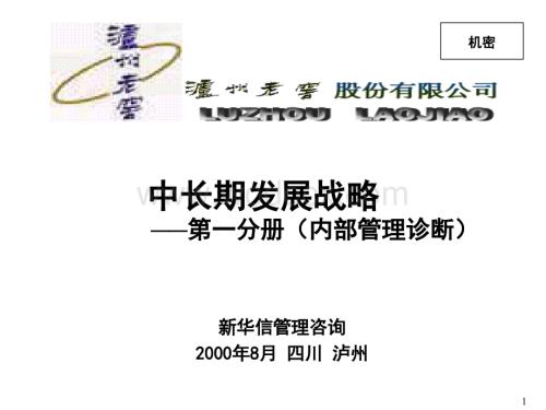 泸州老窖中长期发展战略1－内部管理诊断.ppt