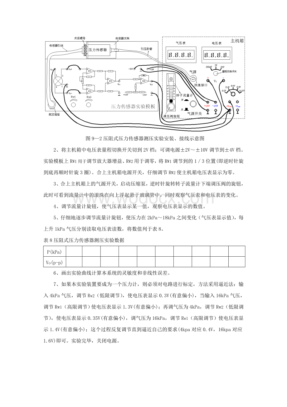 压阻式压力传感器测量压力特性实验.doc_第2页