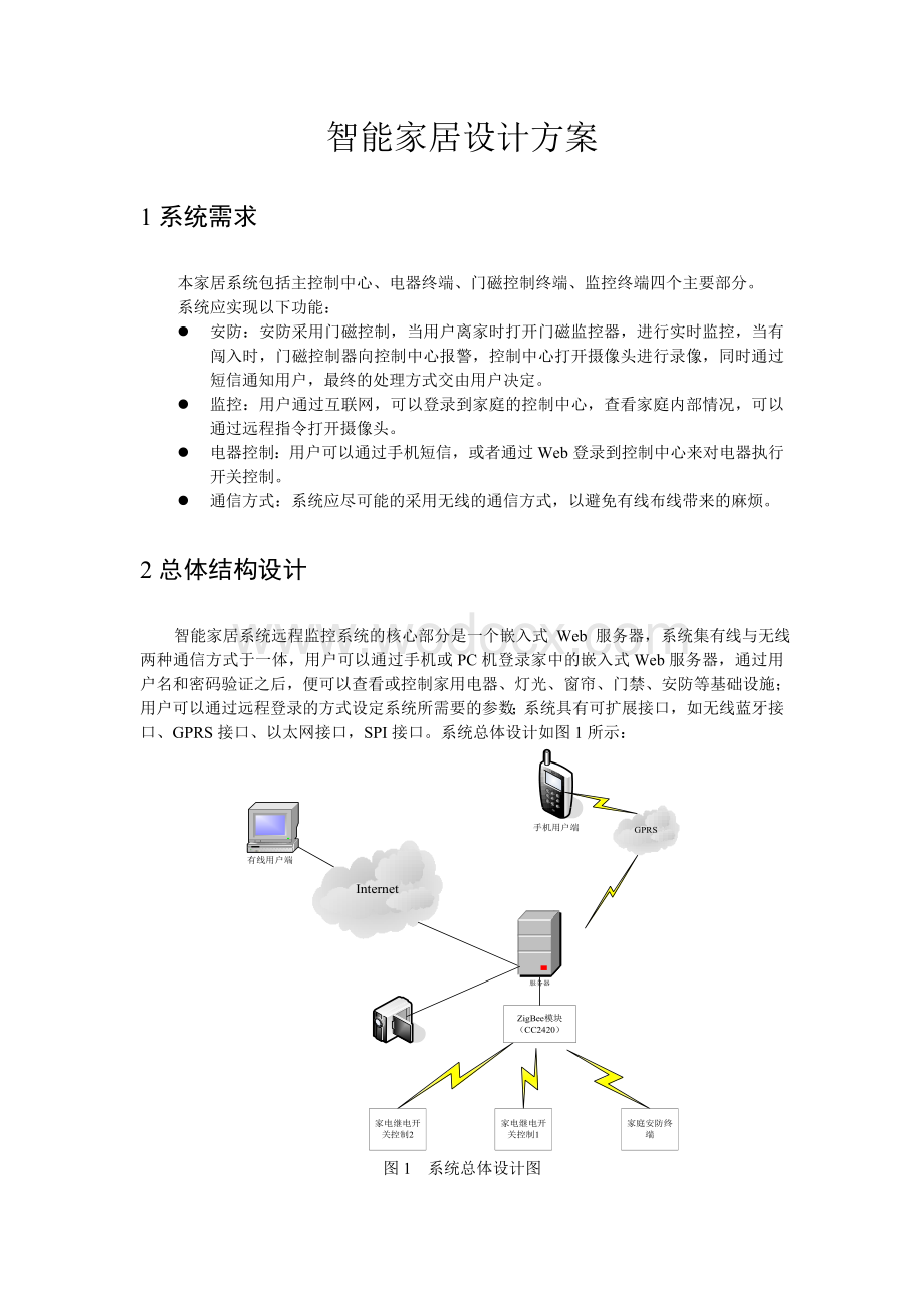 智能家居设计方案.doc_第1页