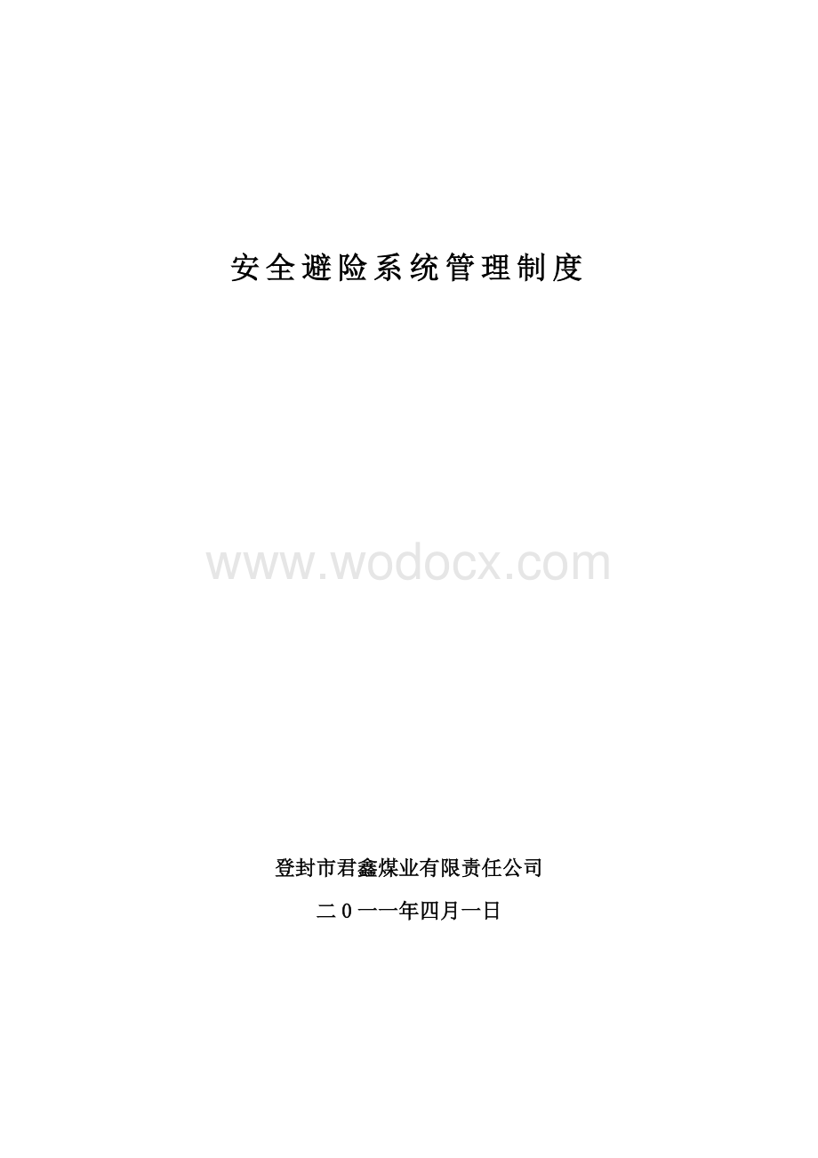 某某煤矿企业安全避险系统管理制度.doc_第1页