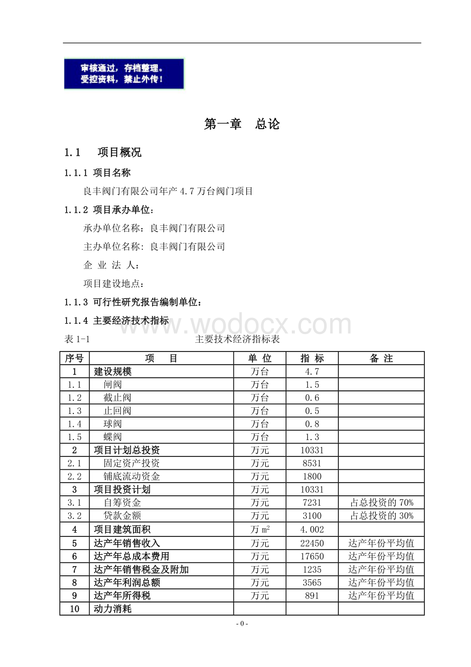 年生产万台阀门项目申报建议书.doc_第1页