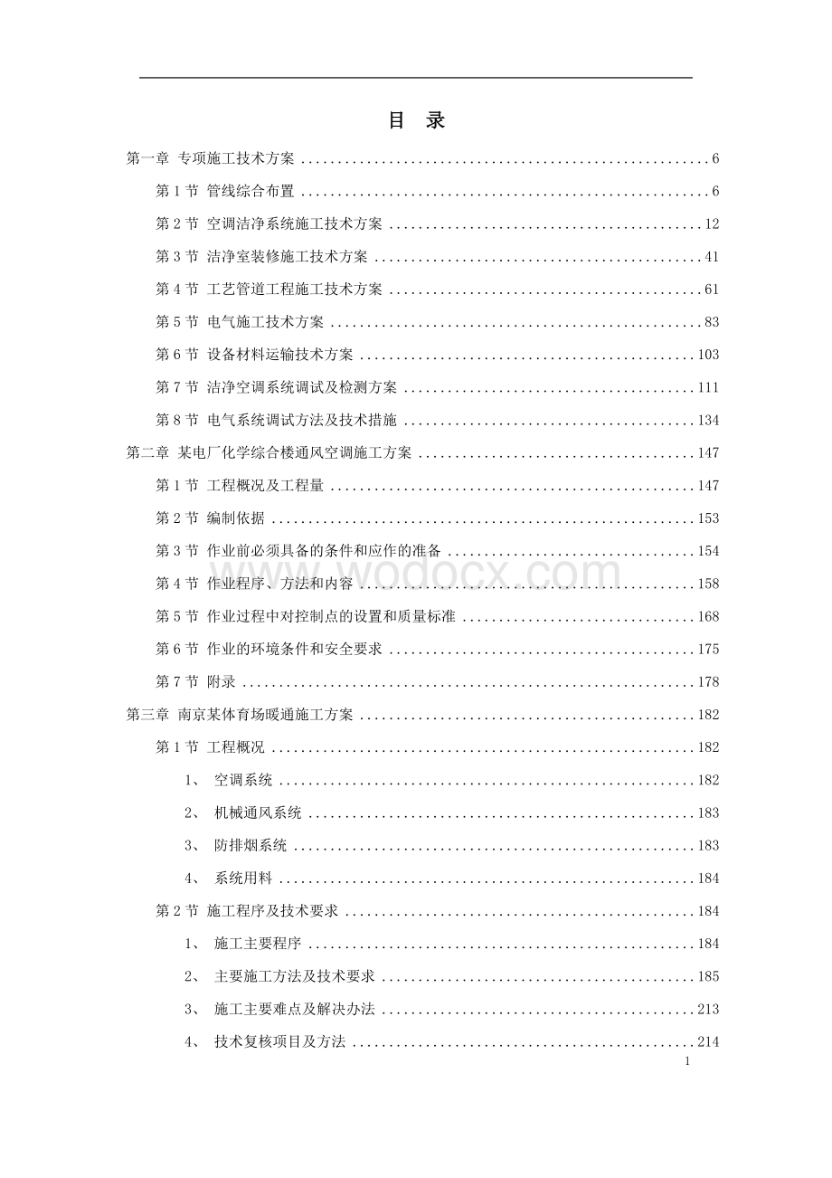 五个不同类型工程通风空调施工方案.doc_第1页