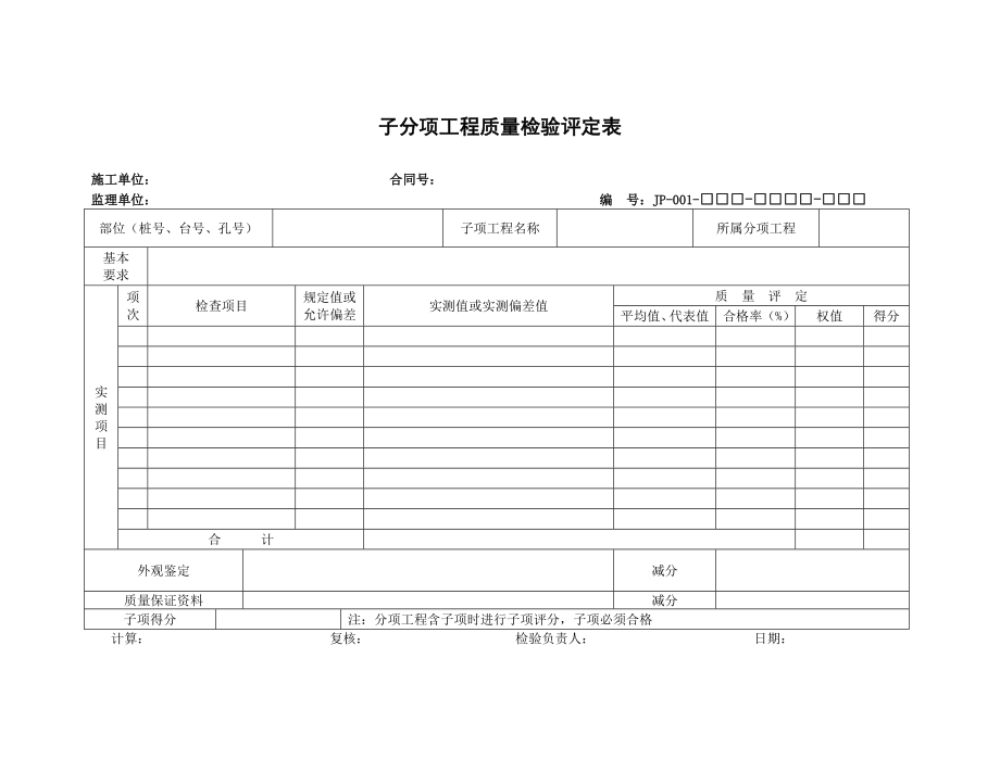 建设项目工程质量检验评定汇总表.doc_第1页