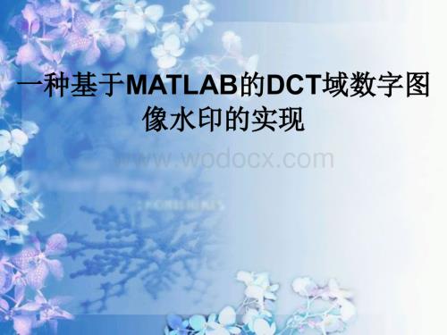 基于MATLAB的DCT域数字图像水印的实现.ppt