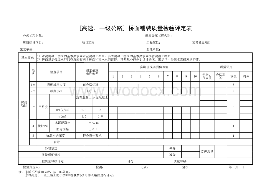 交通部公路工程质量评定表人行天桥.pdf_第3页