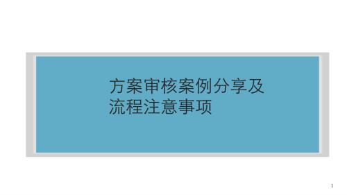 方案审核案例分享及流程注意事项.pdf