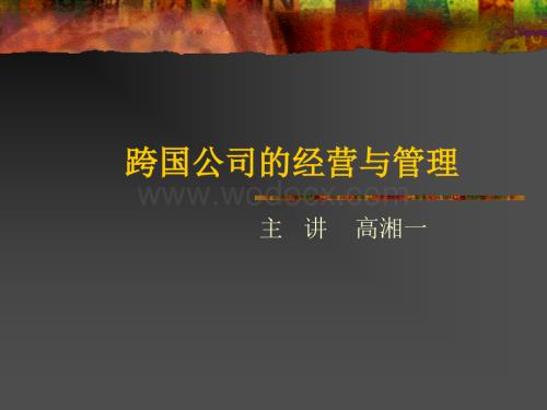 跨国公司的经营与管理.ppt