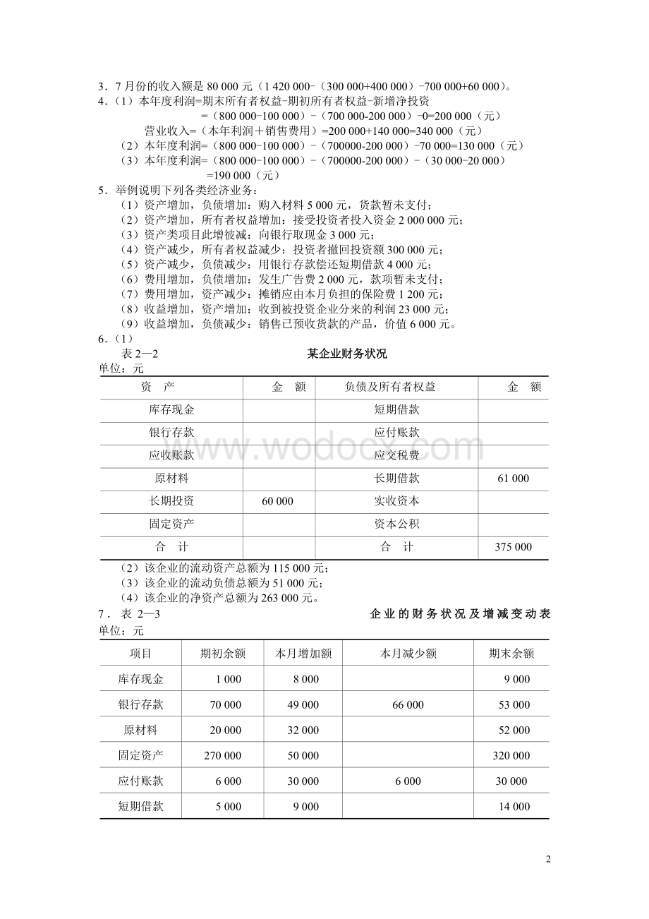 基础会计习题与案例_答案东北财经大学出社.doc_第2页